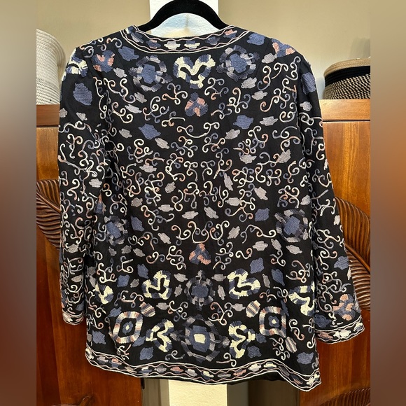 French Connection black multi jacket kimono - Picture 4 of 4